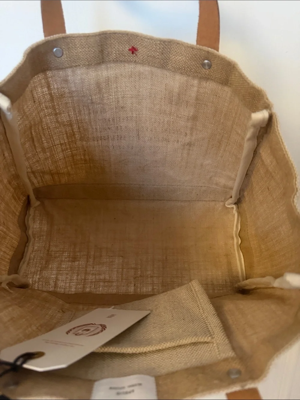Apolis Tan Canvas Market Tote with Leather Handles